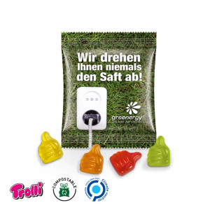 Trolli - Fruchtgummi Minitüte 10g, "Daumen", kompostierbare Folie