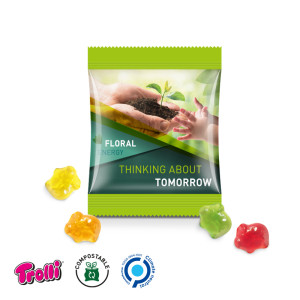 Trolli - Fruchtgummi Minitüte 15g, "Glücks-/Sparschwein", kompostierbare Folie