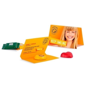 Werbekarte Visitenkartenformat Lindt HELLO Mini Emoti