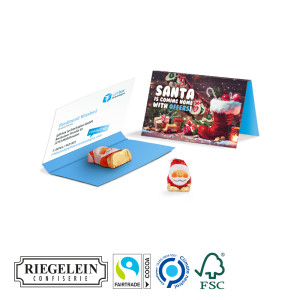 Riegelein - Werbekarte Schoko Weihnachtsmann