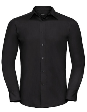 Men`s Long Sleeve Tailored Polycotton Poplin Shirt
