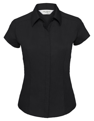 Ladies` Cap Sleeve Fitted Polycotton Poplin Shirt