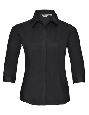 Ladies` 3/4 Sleeve Fitted Polycotton Poplin Shirt