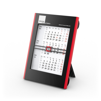 Tisch-Aufstellkalender Roll-Up 3 bestseller, schwarz-rot