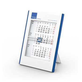 Tisch-Aufstellkalender Roll-Up 3 bestseller, weiß-blau