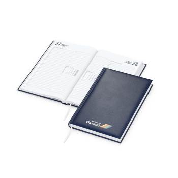 Buchkalender Image bestseller, Siebdruck-Digital, dunkelblau