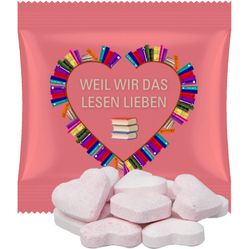 Brause-Herzen Mix Erdbeere und Wildkirsche, ca. 10g, Mini-Tüte