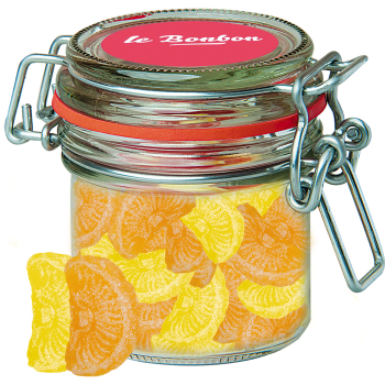 Zitrone und Orangen Bonbons, ca. 60g, Bonbonglas Mini