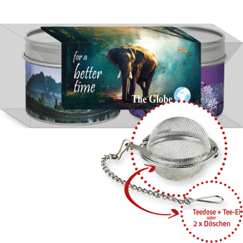 Verschiedene Teesorten, Bio und nicht-Bio, ca. 30-70g, Metalldose mit Sichtfenster im 2er Set