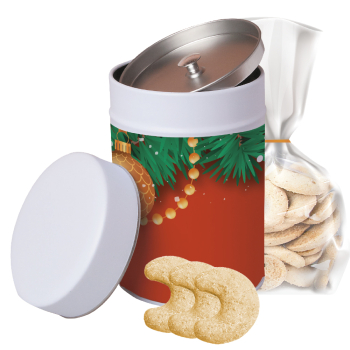 Bio Vanillekipferl, ca. 100g, Beutel in Metalldose Maxi