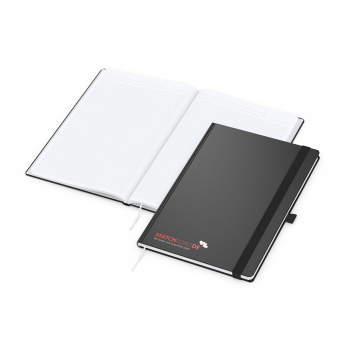 Business-Notizbücher - fest gebunden Vision-Book White A4 bestseller, schwarz Siebdruck-Digital