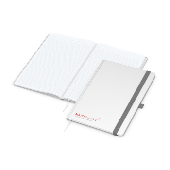 Business-Notizbücher - fest gebunden Vision-Book White A4 bestseller, weiß Siebdruck-Digital