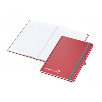 Business-Notizbücher - fest gebunden Vision-Book White A4 bestseller, rot Siebdruck-Digital