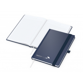 Business-Notizbücher - fest gebunden Vision-Book White A5 bestseller, blau Siebdruck-Digital