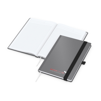 Business-Notizbücher - fest gebunden Vision-Book White A5 bestseller, anthrazit Siebdruck-Digital