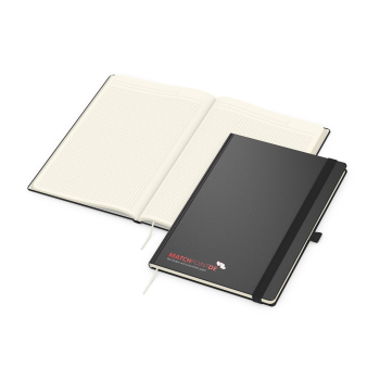 Business-Notizbücher - fest gebunden Vision-Book Creme A4 bestseller, schwarz Siebdruck-Digital
