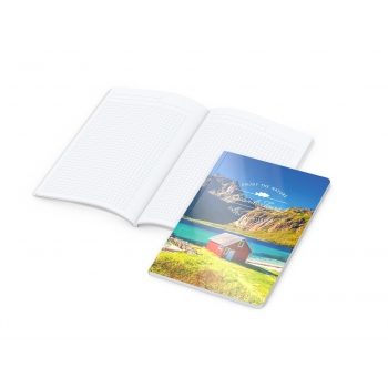 Business-Notizbücher - fest gebunden Copy-Book White A5 bestseller, 4C-Digital, gloss-individuell