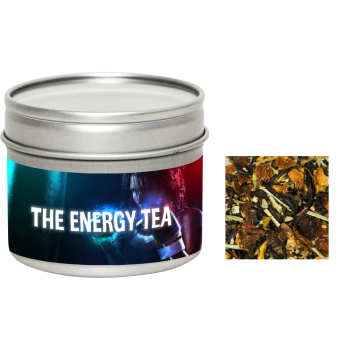 Kräutertee EnergieMix + Koffein, ca. 25g, Metalldose mit Sichtfenster