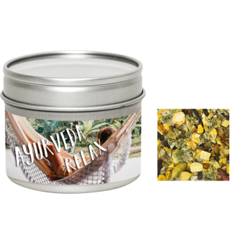 Ayurveda Relax-Tee, ca. 35g, Metalldose mit Sichtfenster