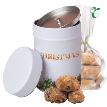 Stollenkonfekt, ca. 145g, kompostierbarer Beutel in Metalldose Maxi