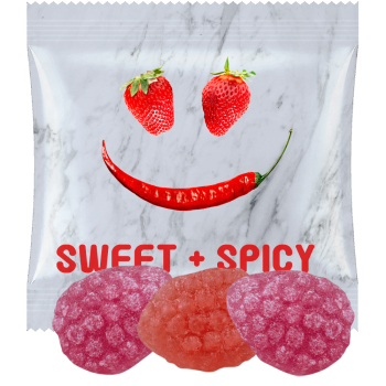 Erdbeer Chili Bonbons, ca. 7g, Mini-Tüte