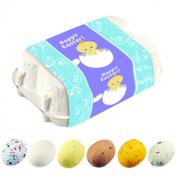 Ostereier Mix verschiedene Füllungen, ca. 45g, Eierkarton