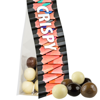 Knusperkugeln-Mix, ca. 20g, Express Blockbodenbeutel mit Werbereiter