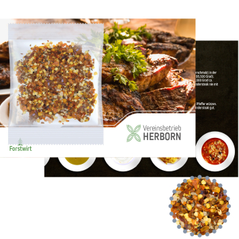 Bio Gewürzmischung Feuer und Flamme, ca. 10g, Werbekarte