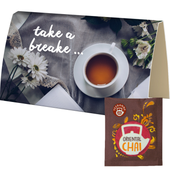 Bio Beuteltee Oriental Chai, ca. 1,8g, Werbekarte gefaltet