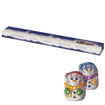 Mini Schoko Schneemänner, ca. 45g, Präsent-Stange