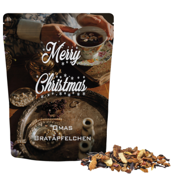 Omas Bratäpfelchen Tee, ca. 55g, cmyk Standbeutel Midi