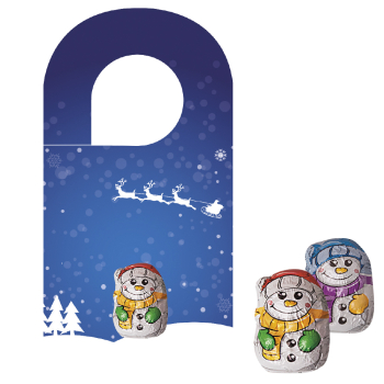 Mini Schoko Schneemänner, ca. 5g, Türhänger