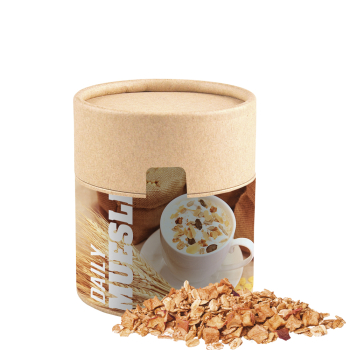 Crunchy Weihnachtsmüsli Apfel-Zimt, ca. 50g, Kompostierbare Pappdose Midi