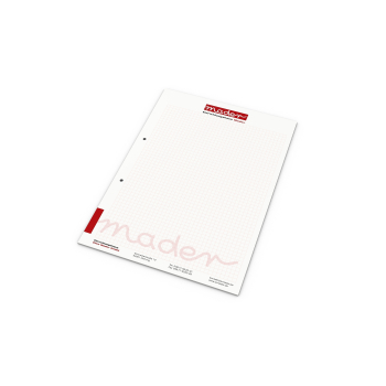 Print-Werbemittel Schreibblock A4 recycling, 25 Blatt mit 2-fach Abheftlochung 