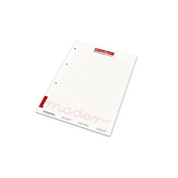 Print-Werbemittel Schreibblock A4 recycling, 25 Blatt mit 4-fach Abheftlochung 