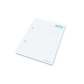 Print-Werbemittel Schreibblock A5 bestseller, 25 Blatt mit 2-fach Abheftlochung 