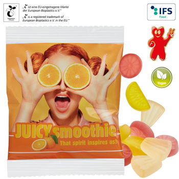 Vegane Exotic-Früchtchen im kompostierbaren Tütchen