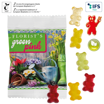 Vegane Premium-Bärchen im kompostierbaren Tütchen