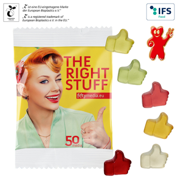 Fruchtgummi STANDARD 10 g, im kompostierbaren Tütchen