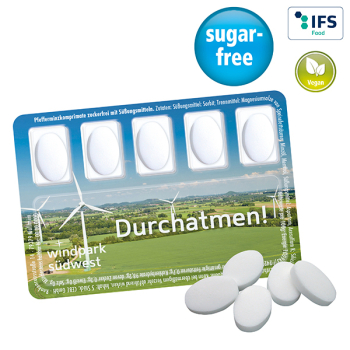 Smart Card mit zuckerfreien Pfefferminzpastillen