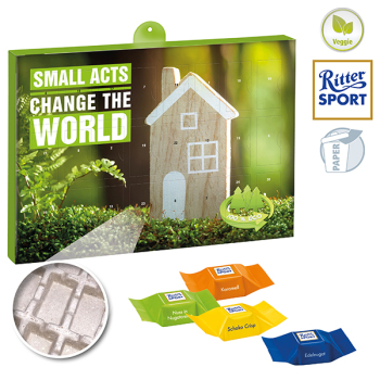 Premium Präsent-Adventskalender "Eco" mit Ritter Sport Schokowürfeln