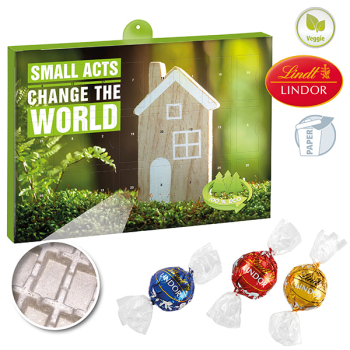 Premium Präsent-Adventskalender "Eco" mit Lindt Lindor Kugel Mix
