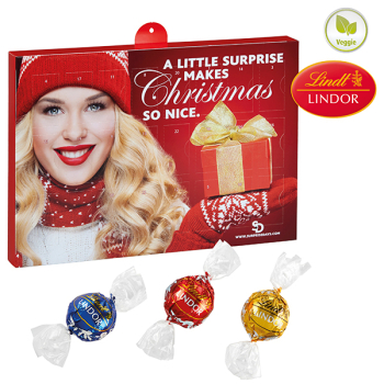 Premium Präsent-Adventskalender mit Lindt Lindor Kugel Mix