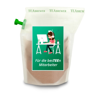 Geschenkartikel / Präsentartikel: Tee-Brühbeutel, Für die besTEEn Mitarbeiter, Tasty Berry, wiederverwendbar