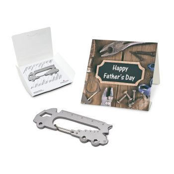Geschenkartikel: ROMINOX® Key Tool / Multifunktionswerkzeug im Motiv-Mäppchen Happy Father's Day