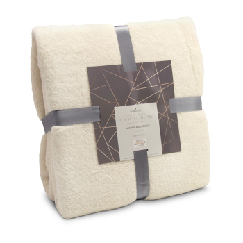 Mikroflauschdecke beige - 150 x 200 cm, 250 g/m²