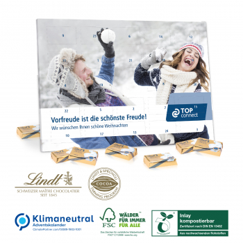 Tisch-Adventskalender Lindt Select Edition, Klimaneutral, FSC®, Inlay kompostierbar
