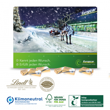 Wand-Adventskalender Lindt Select Edition, Klimaneutral, FSC®, Inlay kompostierbar