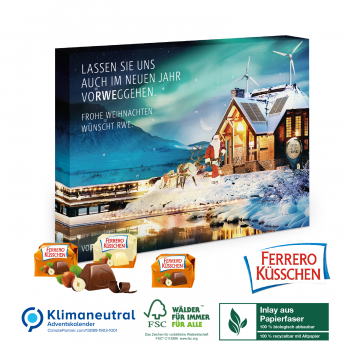 Adventskalender Ferrero Küsschen, Klimaneutral, FSC®, Inlay aus Papierfaser