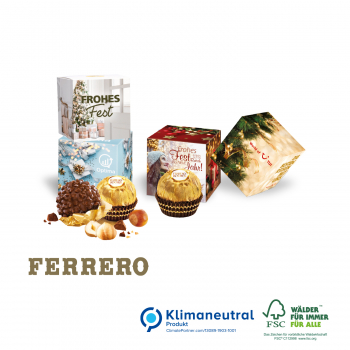 Werbewürfel mit Ferrero Rocher, Klimaneutral, FSC®